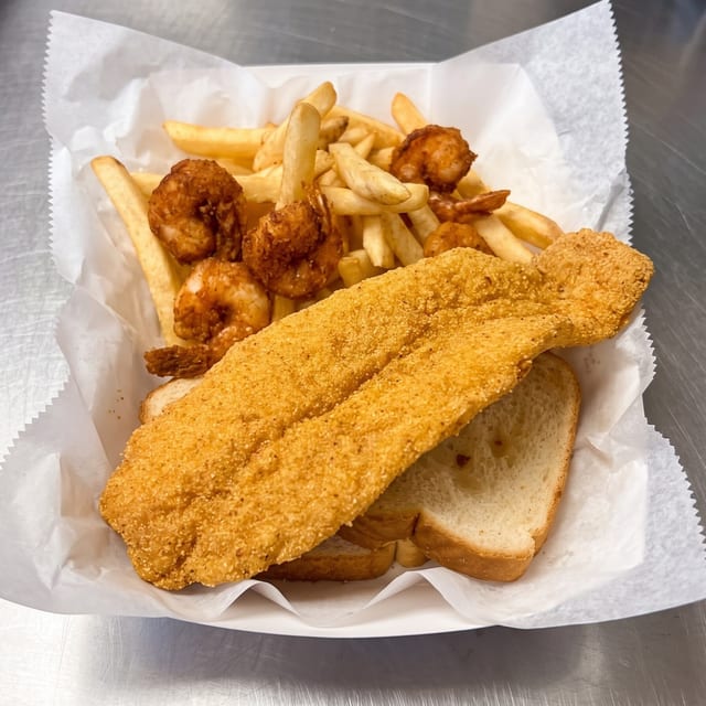 Menufy 1 pc Fish, 5 Shrimp and Fries.