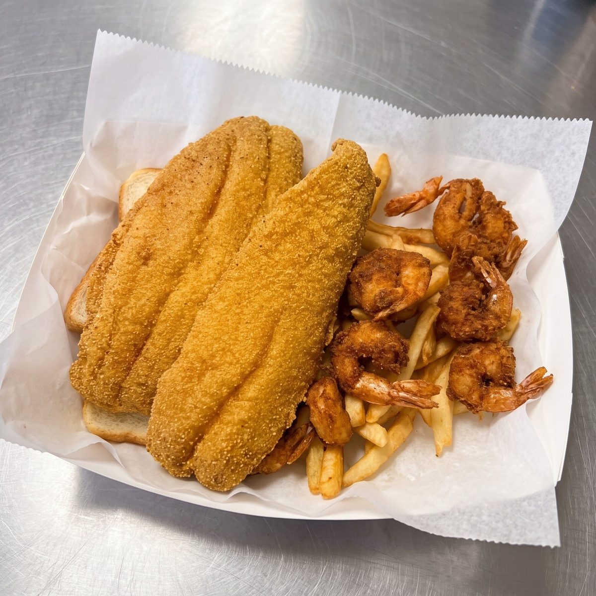 2 pc Fish, 10 Shrimp and Fries