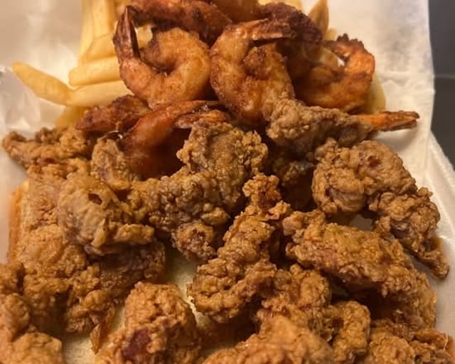 Gizzard & 10 Shrimp.